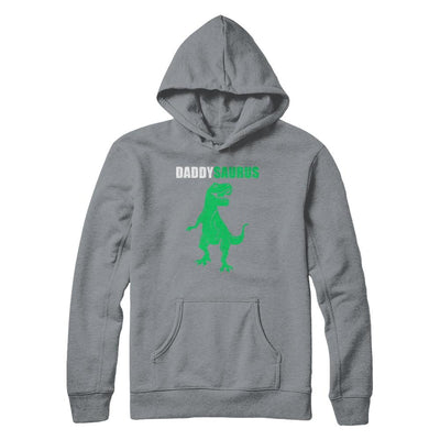 Daddysaurus Funny Dinosaur First Time Dad Fathers Day-T-Shirt & Hoodie-Hanes - Heavyweight Pullover Hoodie-Light Steel