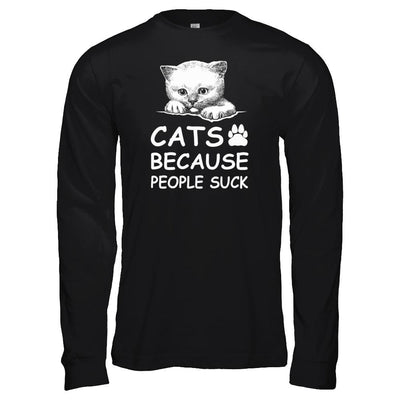 Cats Because People Suck-T-Shirt & Tank Top-Long Sleeve T-Shirt-Black