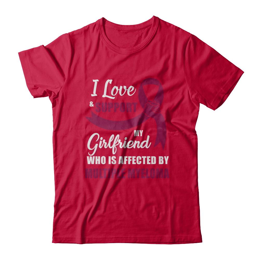 Multiple Myeloma Awareness Support Burgundy Girlfriend Boyfriend-T-Shirt & Hoodie-Classic T-Shirt-Red
