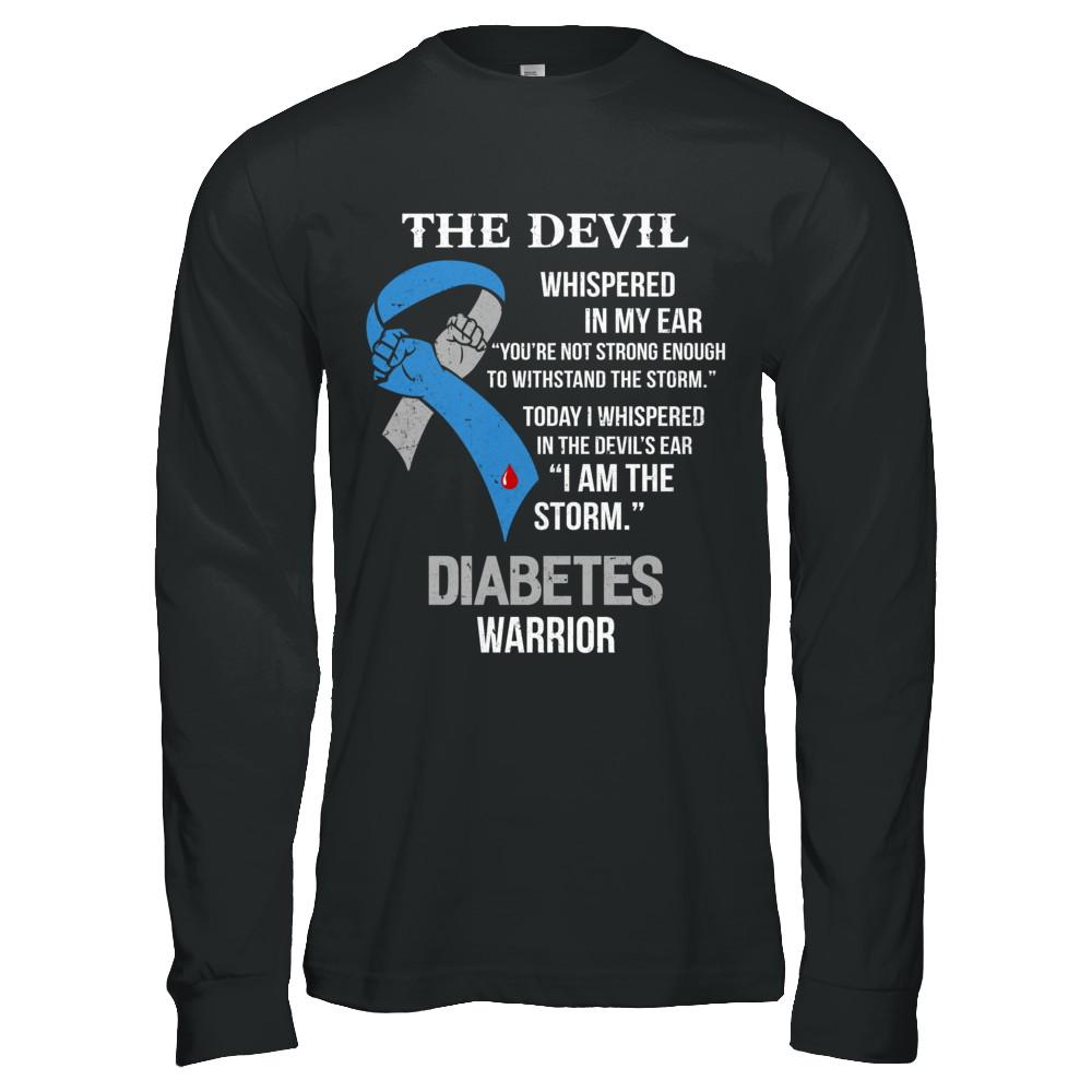 I Am The Storm Support Diabetes Awareness Warrior Gift-T-Shirt & Hoodie-Long Sleeve T-Shirt-Black
