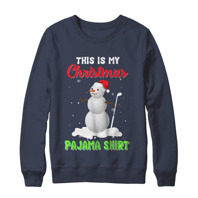 This Is My Christmas Pajama Xmas Snowman Golf-T-Shirt & Sweatshirt-Crewneck Sweatshirt-Navy