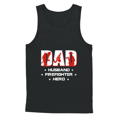Dad Husband FIREFIGHTER Hero FireMan Fathers Day-T-Shirt & Hoodie-Unisex Tank-Black