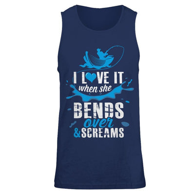 I Love It When She Bends Over And Screams Fishing-T-Shirt & Hoodie-Unisex Tank-Navy