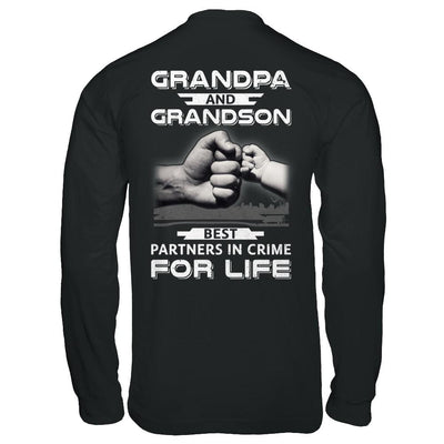 Grandpa And Grandson Best Partners In Crime For Life-T-Shirt & Hoodie-Long Sleeve T-Shirt-Black