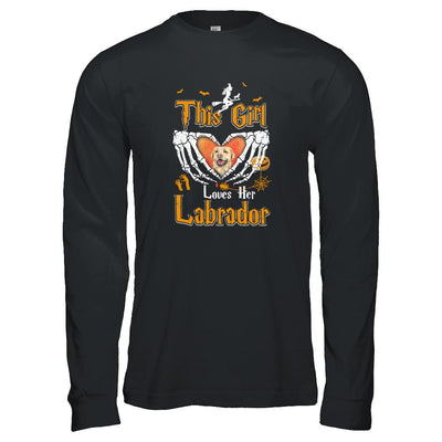 This Girl Love Her Dog Labrador Halloween-T-Shirt & Tank Top-Long Sleeve T-Shirt-Black