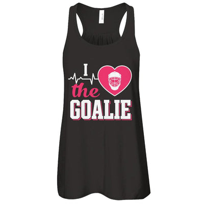 I Love The Goalie Soccer Hockey Goal Keeper-T-Shirt & Tank Top-Women's Flowy Racerback Tank-Black