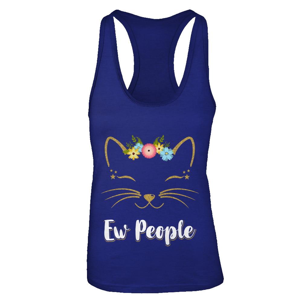 Ew People Kitty Cat-T-Shirt & Tank Top-Women's Ideal Racerback Tank-Royal