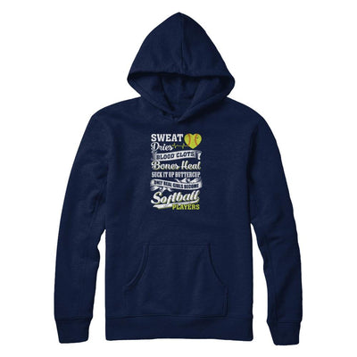Real Girls Become Softball Players-T-Shirt & Tank Top-Pullover Hoodie-Navy