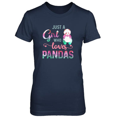 Just A Girl Who Loves Pandas Panda Lover-T-Shirt & Tank Top-Women's T-Shirt-Navy