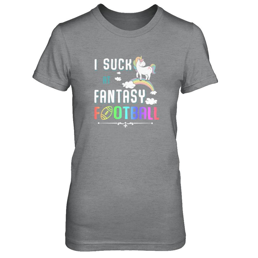 I Suck At Fantasy Football Unicorn-T-Shirt & Tank Top-Women's T-Shirt-Sport Grey