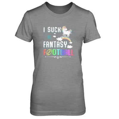 I Suck At Fantasy Football Unicorn-T-Shirt & Tank Top-Women's T-Shirt-Sport Grey