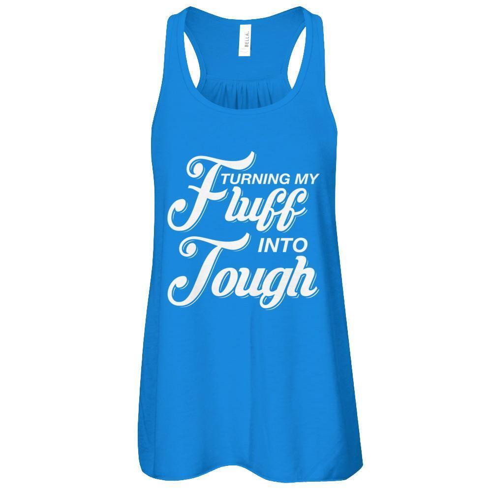 Turning Fluff Into Tough-T-Shirt & Tank Top-Women's Flowy Racerback Tank-True Royal