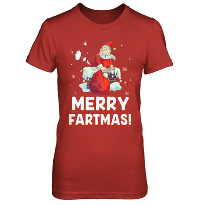 Funny Merry Fartmas Santa Claus Farting Christmas-T-Shirt & Sweatshirt-Women's T-Shirt-Red