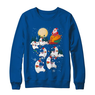 Funny Christmas Llama Alpaca Reindeer Lover Santa Gift-T-Shirt & Sweatshirt-Crewneck Sweatshirt-Deep Royal