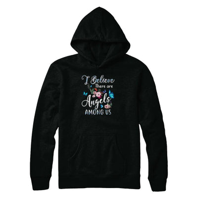 I Believe There Are Angels Among Us Cute Butterfly-T-Shirt & Tank Top-Pullover Hoodie-Black