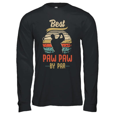 Vintage Best Paw Paw By Par Fathers Day Funny Golf Gift-T-Shirt & Hoodie-Long Sleeve T-Shirt-Black