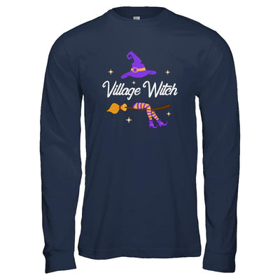 Village Witch Halloween-T-Shirt & Hoodie-Long Sleeve T-Shirt-Navy