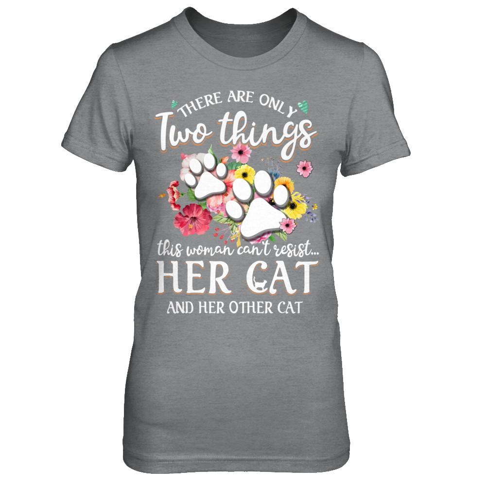 This Woman Can't Resist Her Cat And Her Other Cat-T-Shirt & Hoodie-Women's T-Shirt-Sport Grey