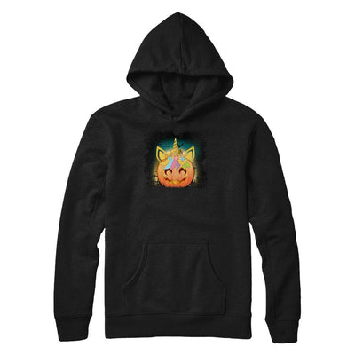Kids Girls Unicorn Pumpkin Queen Halloween-T-Shirt & Tank Top-Pullover Hoodie-Black