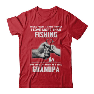 I Love More Than Fishing Being Grandpa Funny Fathers Day-T-Shirt & Hoodie-Classic T-Shirt-Red