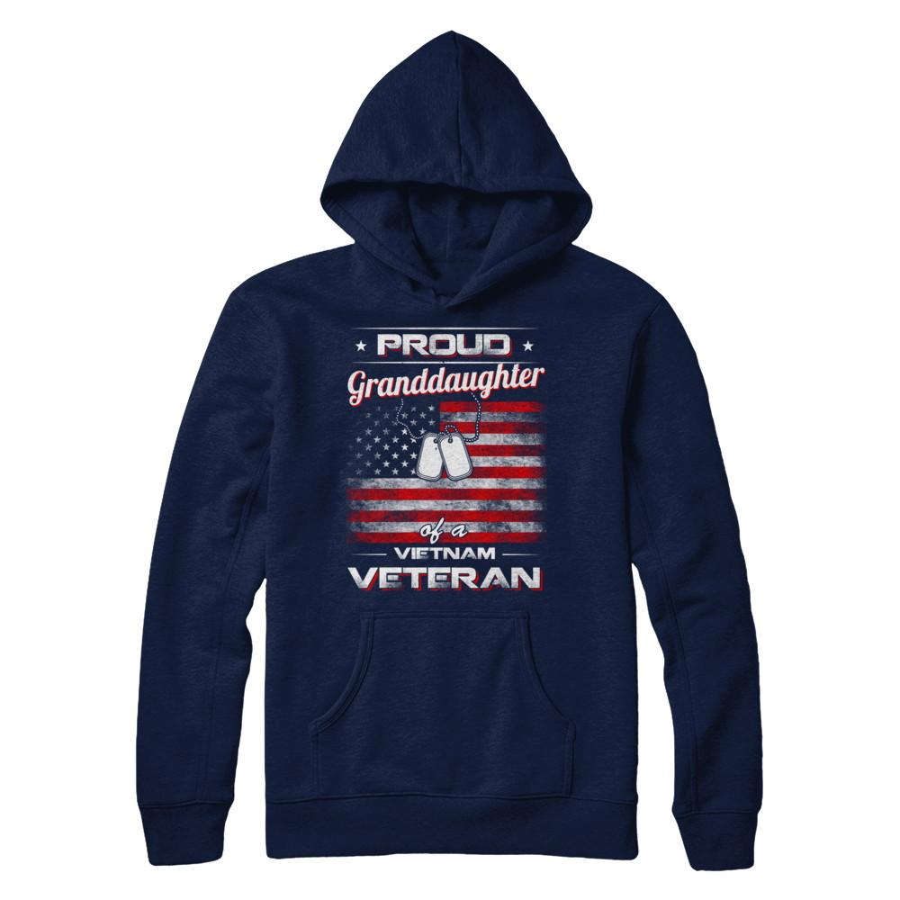 Proud Granddaughter Of A Viet Nam Veteran-T-Shirt & Hoodie-Pullover Hoodie-Navy