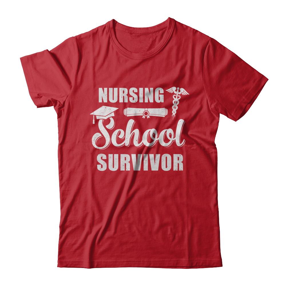Nurse Graduate Gifts Nursing School Survivor Gradution-T-Shirt & Hoodie-Classic T-Shirt-Red