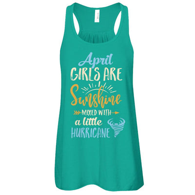 April Girls Birthday Sunshine Mixed Little Hurricane-T-Shirt & Tank Top-Women's Flowy Racerback Tank-Kelly