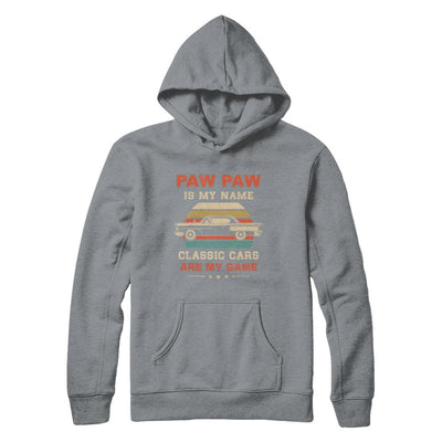 Vintage Paw Paw Is My Name Class Cars Are My Game Fathers Day-T-Shirt & Hoodie-Pullover Hoodie-Light Steel