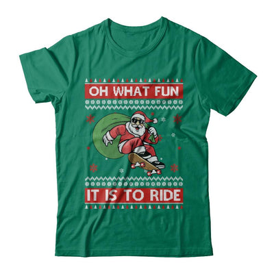 Oh What Fun It Is To Ride Skateboard Christmas Sweater-T-Shirt & Sweatshirt-Classic T-Shirt-Kelly Green