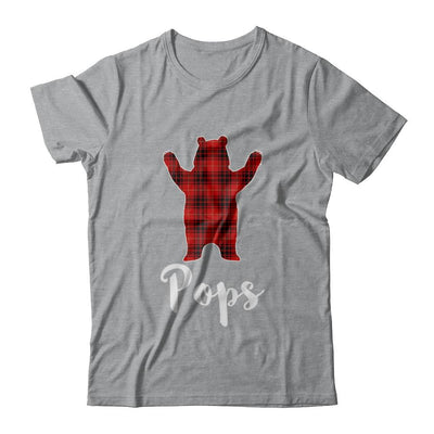Red Pops Bear Buffalo Plaid Family Christmas Pajamas-T-Shirt & Sweatshirt-Classic T-Shirt-Sport Grey