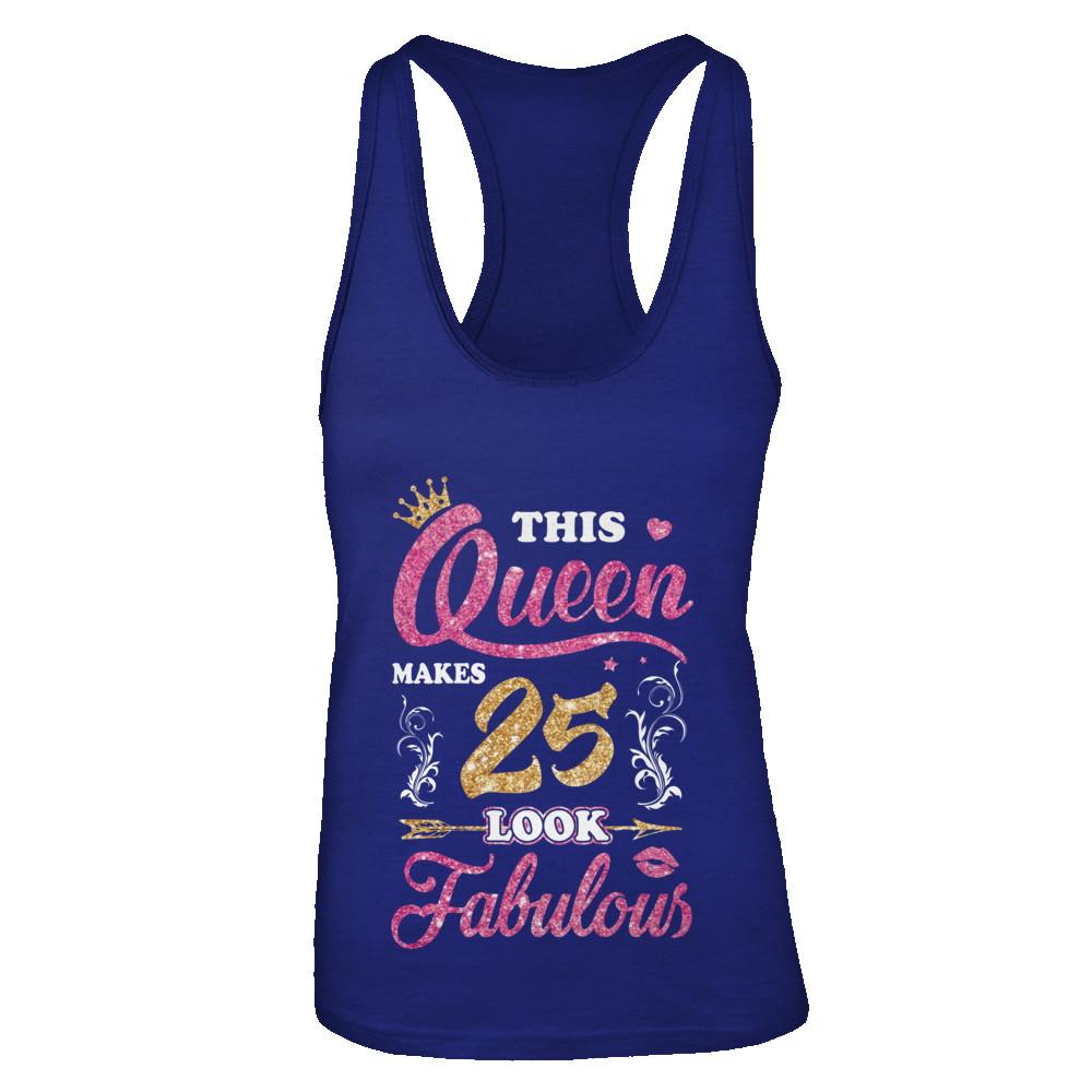 This Queen Makes 25 Look Fabulous 1996 25th Birthday-T-Shirt & Tank Top-Women's Ideal Racerback Tank-Royal