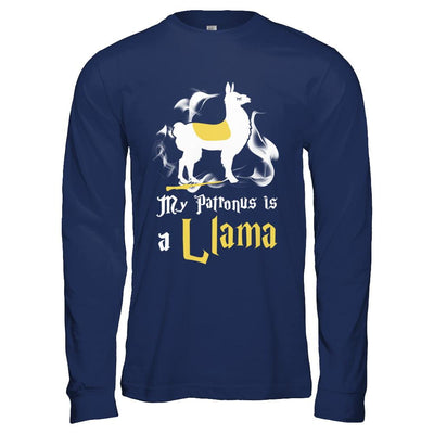 My Patronus Is A Llama-T-Shirt & Hoodie-Long Sleeve T-Shirt-Navy