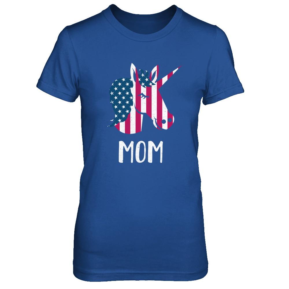 Patriotic Mom Mommy Unicorn Americorn 4Th Of July-T-Shirt & Hoodie-Women's T-Shirt-Royal