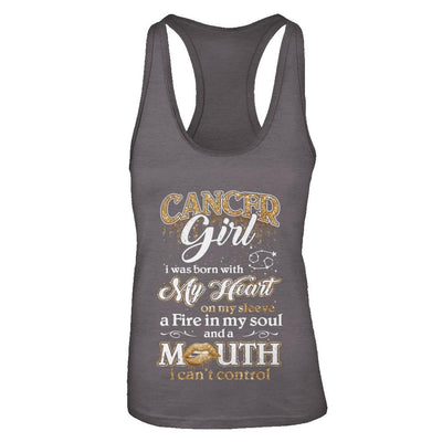 I'm A Cancer Girl Lipstick June July Funny Zodiac Birthday-T-Shirt & Tank Top-Women's Ideal Racerback Tank-Dark Grey