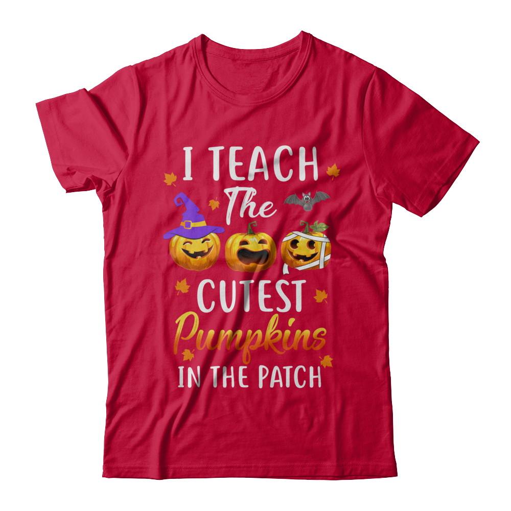I Teach The Cutest Pumpkins In The Patch Halloween-T-Shirt & Hoodie-Classic T-Shirt-Red