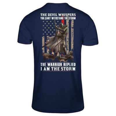 Knight Templar The Devil Whispers You Can't Withstand The Storm-T-Shirt & Hoodie-Classic T-Shirt-Navy