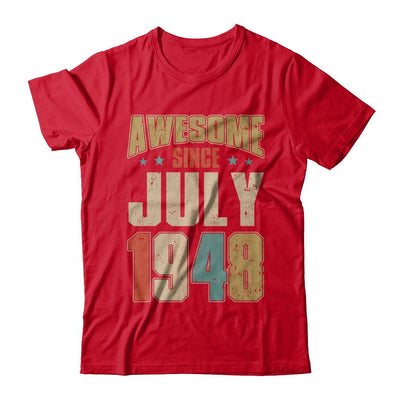 Vintage Retro Awesome Since July 1948 73th Birthday-T-Shirt & Hoodie-Premium T-Shirt-Red