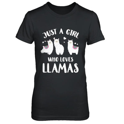 Just A Girl Who Loves Llamas-T-Shirt & Hoodie-Women's T-Shirt-Black