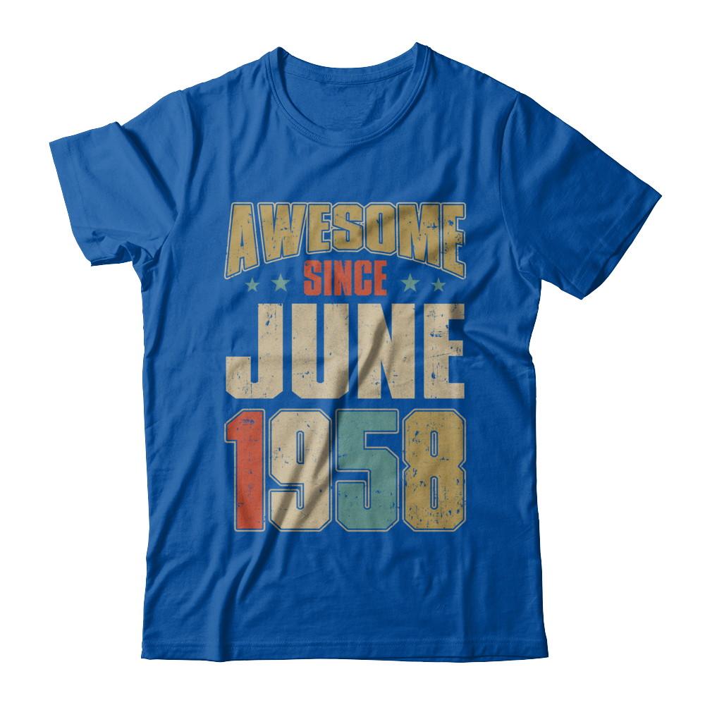 Vintage Retro Awesome Since June 1958 63th Birthday-T-Shirt & Hoodie-Premium T-Shirt-Royal