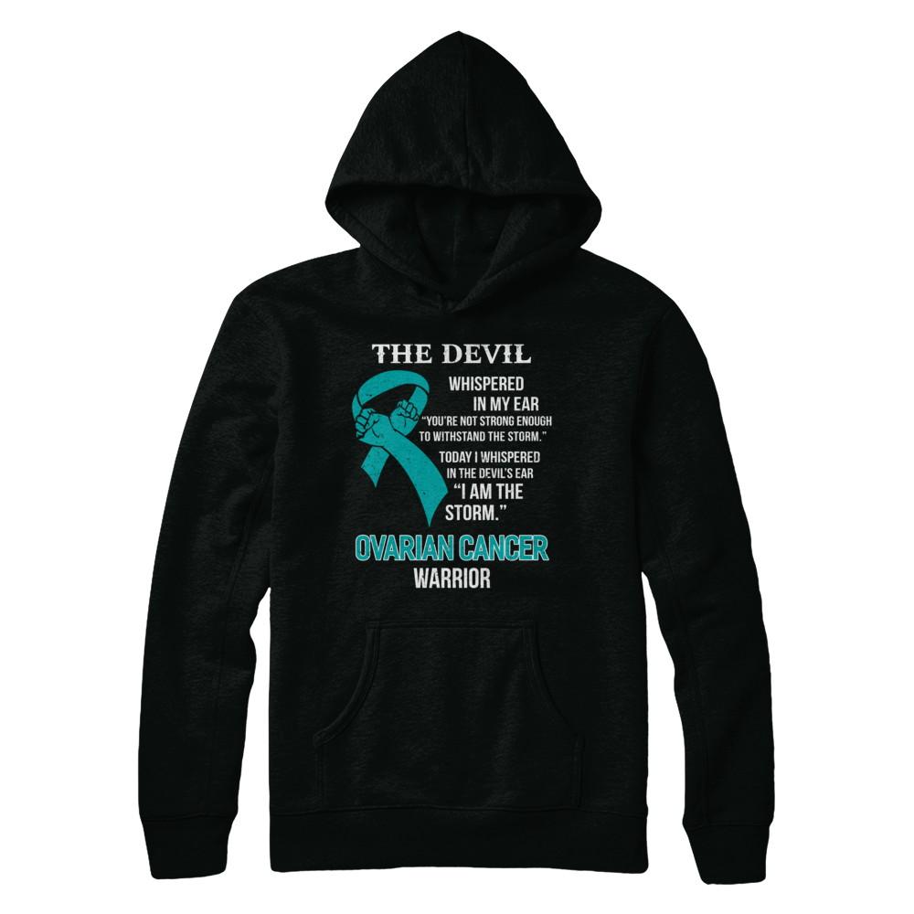 I Am The Storm Support Ovarian Cancer Warrior Gift-T-Shirt & Hoodie-Pullover Hoodie-Black