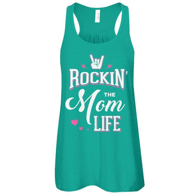 Rockin' The Mom Life-T-Shirt & Tank Top-Women's Flowy Racerback Tank-Kelly