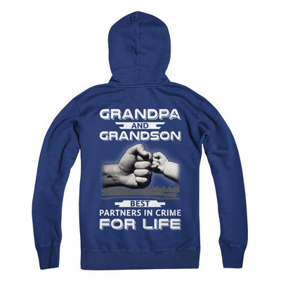 Grandpa And Grandson Best Partners In Crime For Life-T-Shirt & Hoodie-Pullover Hoodie-Deep Royal