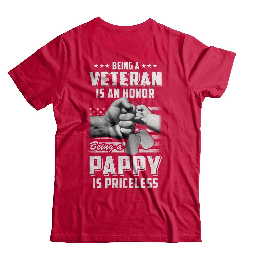Being A Veteran Is An Honor Being A Pappy Is Priceless-T-Shirt & Hoodie-Classic T-Shirt-Red