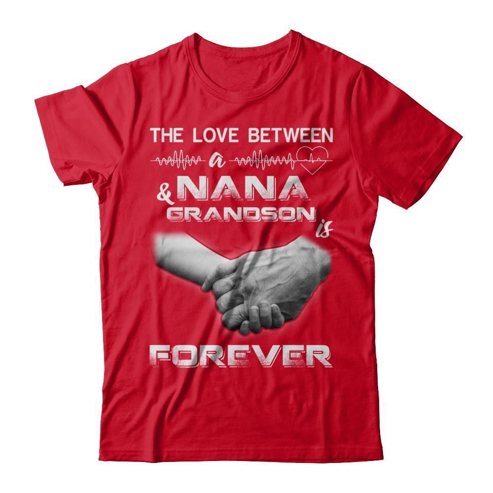 The Love Between A Nana And Grandson Is Forever-T-Shirt & Hoodie-Premium T-Shirt-Red
