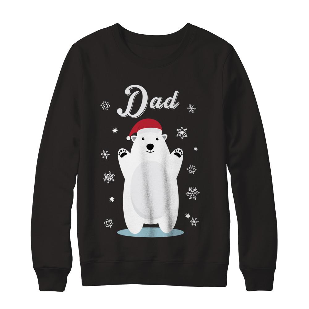 Dad Bear Christmas Santa Pajamas-T-Shirt & Sweatshirt-Crewneck Sweatshirt-Black