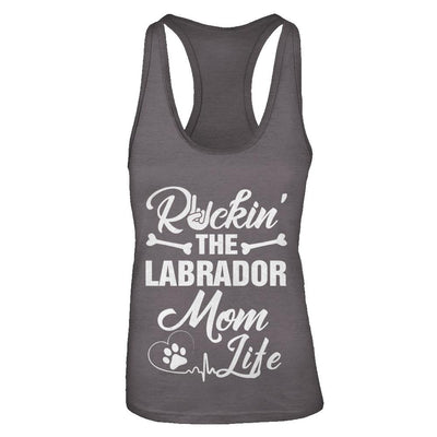 Rockin The Labrador Mom Life-T-Shirt & Tank Top-Women's Ideal Racerback Tank-Dark Grey