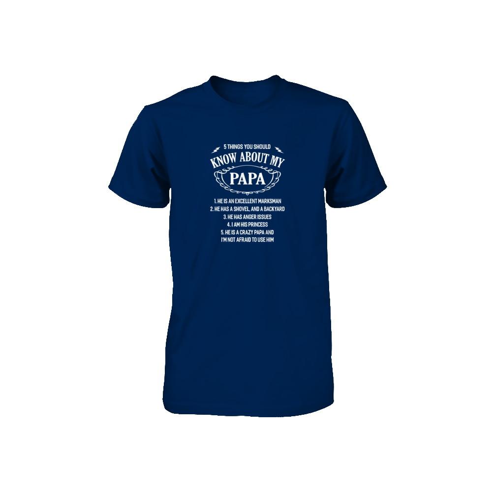5 Things You Should Know About My Papa Youth-Youth Shirt-Toddler T-Shirt-Navy