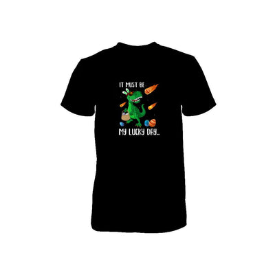 Funny Easter Bunny Dinosaur It Must Be My Lucky Day Youth-Youth Shirt-Toddler T-Shirt-Black