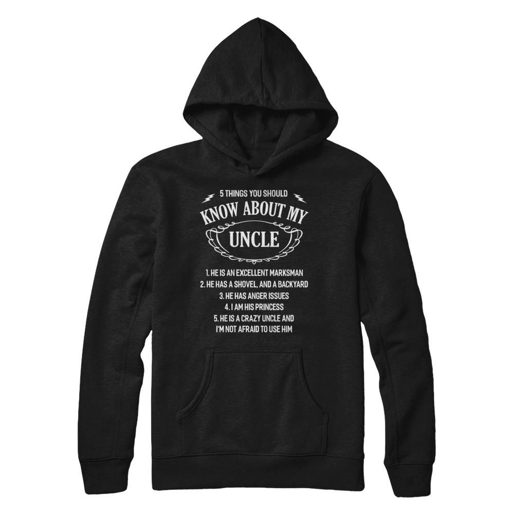 5 Things You Should Know About My Uncle Niece-T-Shirt & Sweatshirt-Pullover Hoodie-Black