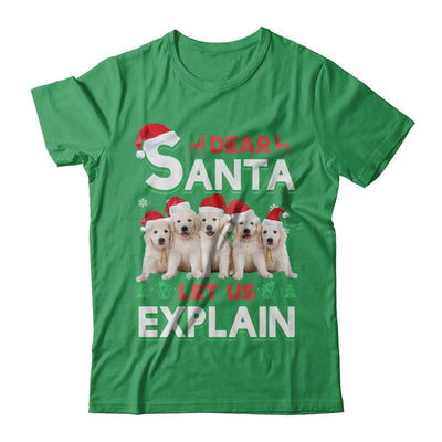 Dear Santa Funny Golden Retriever Puppies Christmas Gift-T-Shirt & Hoodie-Premium T-Shirt-Kelly Green